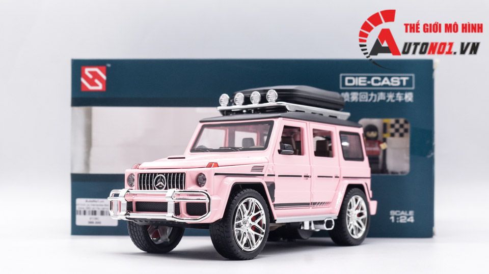  Mô hình xe Mercedes-Benz G-class G63 có hộp camping trên mui, figure, phun khói, đánh lái được full open tỉ lệ 1:24 Alloy Models 8108 