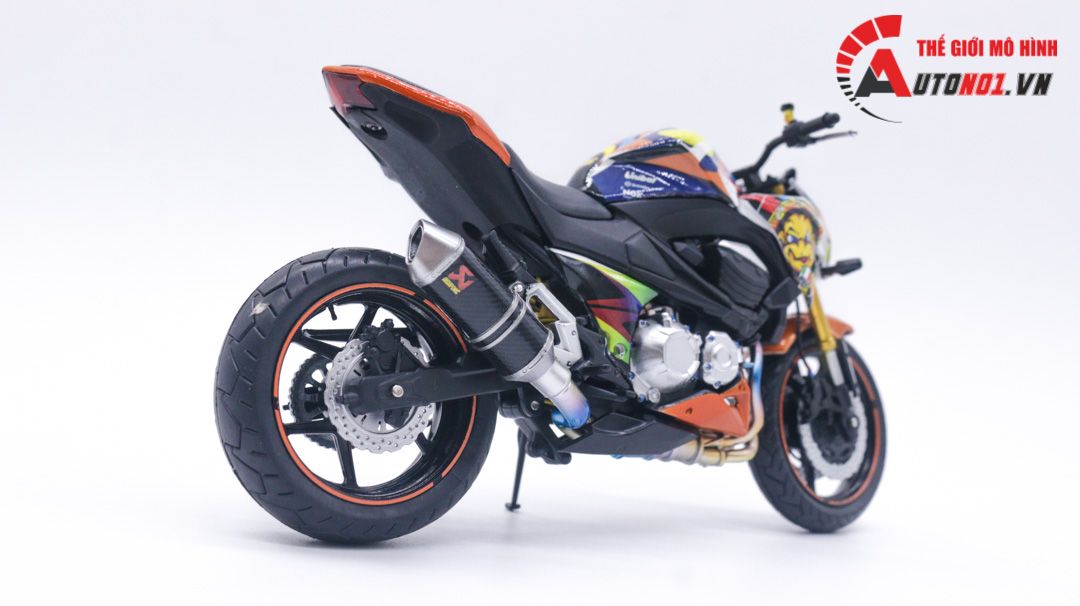  Mô hình xe độ Kawasaki Z800 Full Color Valentino Rossi 46 Pô tỉ lệ 1:12 Autono1 Automaxx D225C 