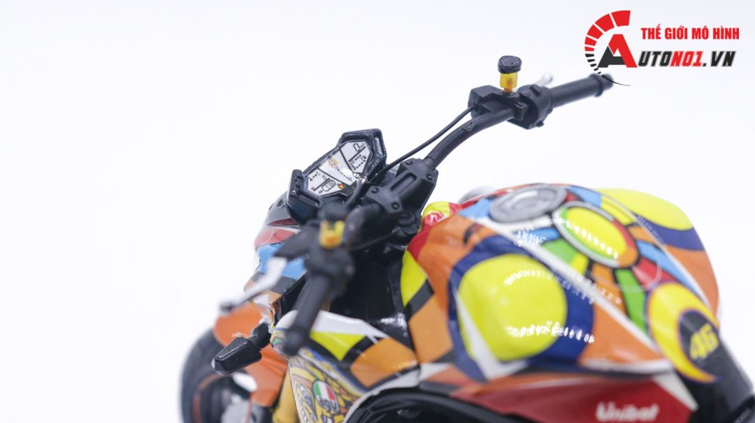  Mô hình xe độ Kawasaki Z800 Full Color Valentino Rossi 46 Pô tỉ lệ 1:12 Autono1 Automaxx D225C 