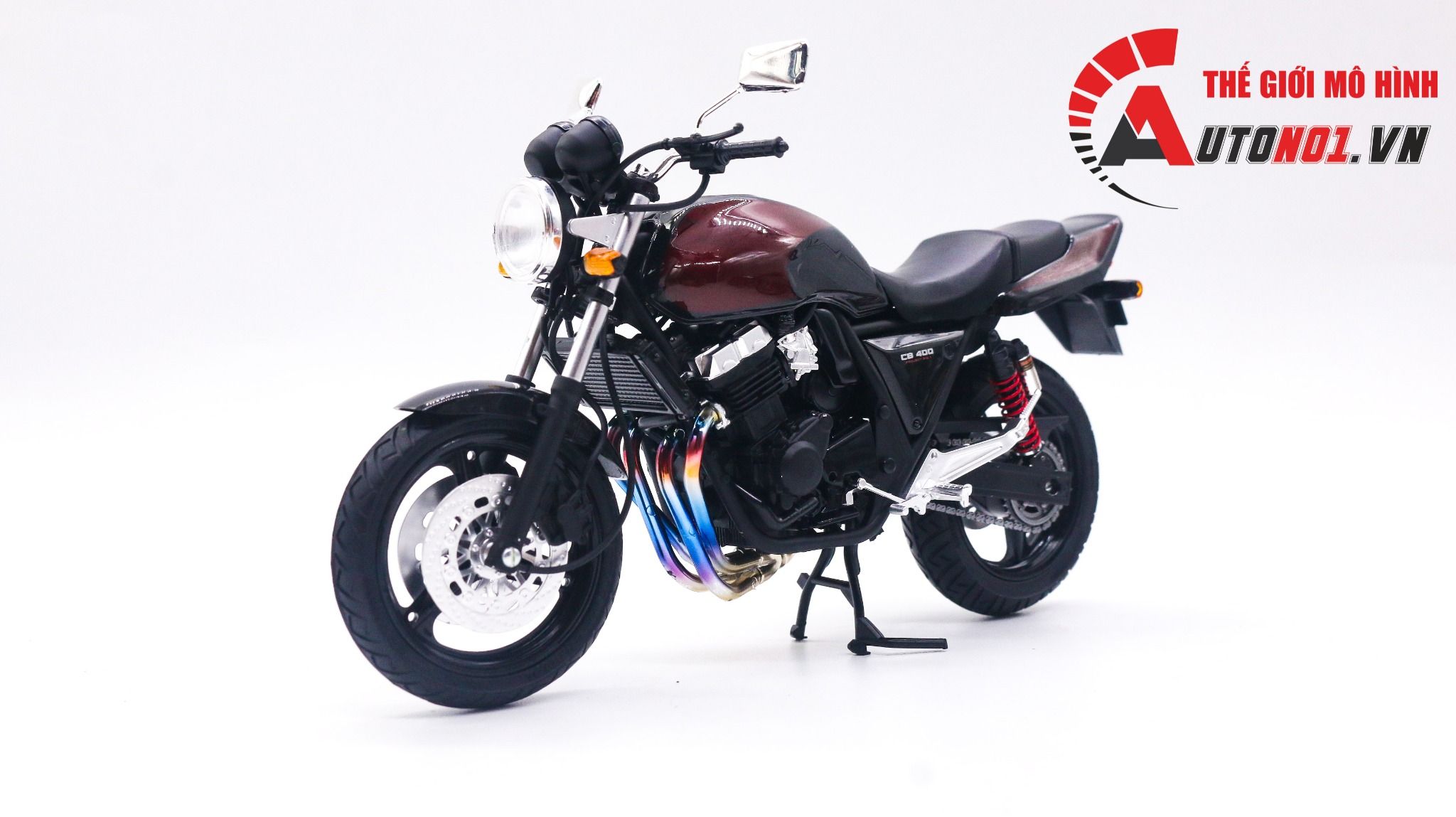  Mô hình xe Honda CB400 Superr four red 1:12 Aoshima D238B 