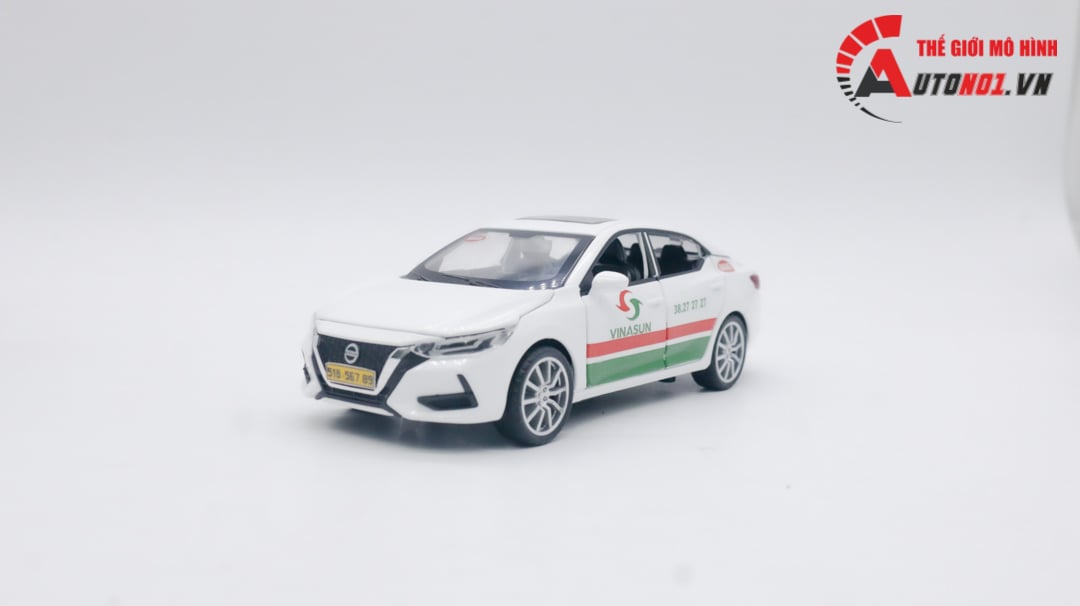  Mô hình xe độ dịch vụ taxi Vinasun Nissan Sylphy full open hộp mica 1:32 Alloy Autono1 OT154 