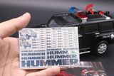  Decal kim loại Hummer H3 H2 H1 3741 1:18 DC025 