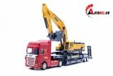  MÔ HÌNH XE TẢI VẬN CHUYỂN XE CẨU 1:50 ALLOY 