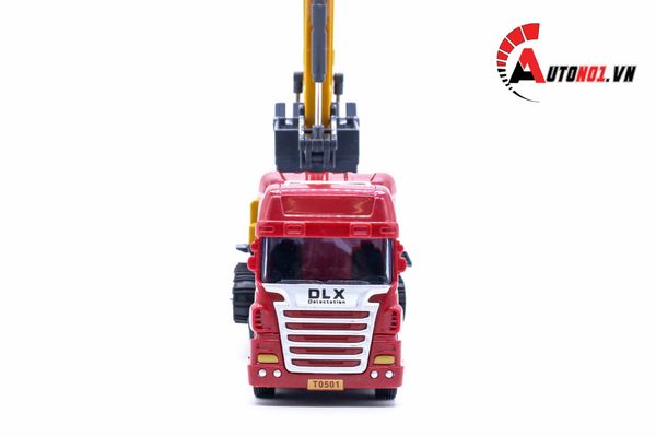 MÔ HÌNH XE TẢI VẬN CHUYỂN XE CẨU 1:50 HYTRUCK 6091