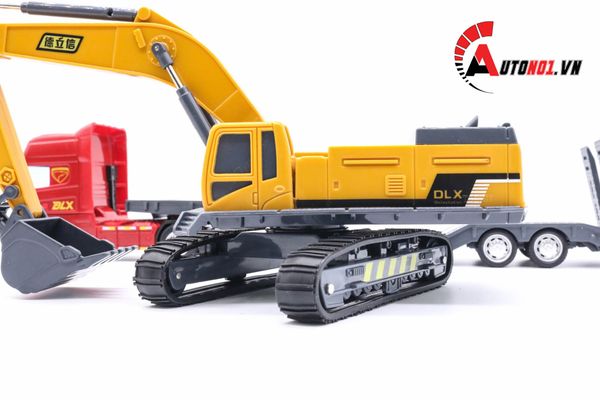 MÔ HÌNH XE TẢI VẬN CHUYỂN XE CẨU 1:50 HYTRUCK 6091