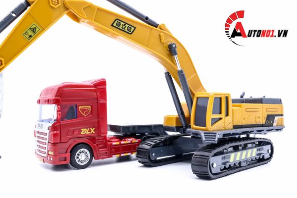 MÔ HÌNH XE TẢI VẬN CHUYỂN XE CẨU 1:50 HYTRUCK 6091