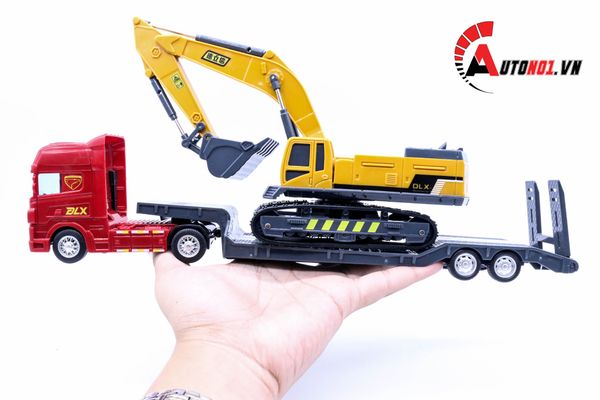 MÔ HÌNH XE TẢI VẬN CHUYỂN XE CẨU 1:50 HYTRUCK 6091