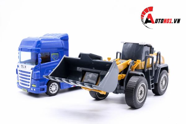 MÔ HÌNH XE TẢI VẬN CHUYỂN XE XÚC 1:50 HYTRUCK 6092