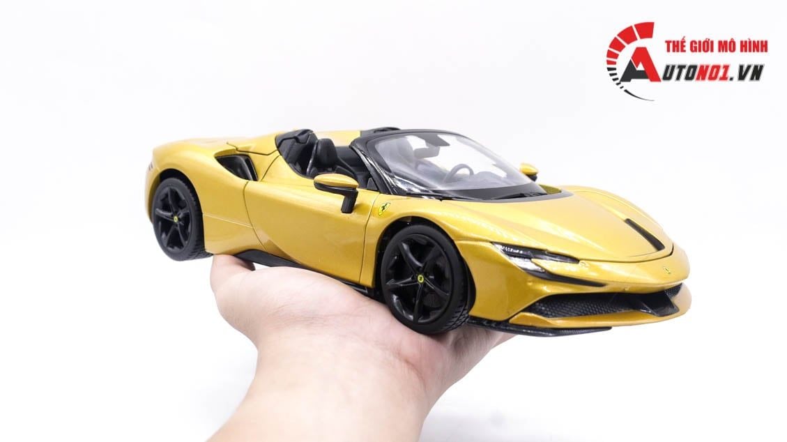  Mô hình xe Ferrari SF90 Spider open top tỉ lệ 1:18 Bburago 8118 