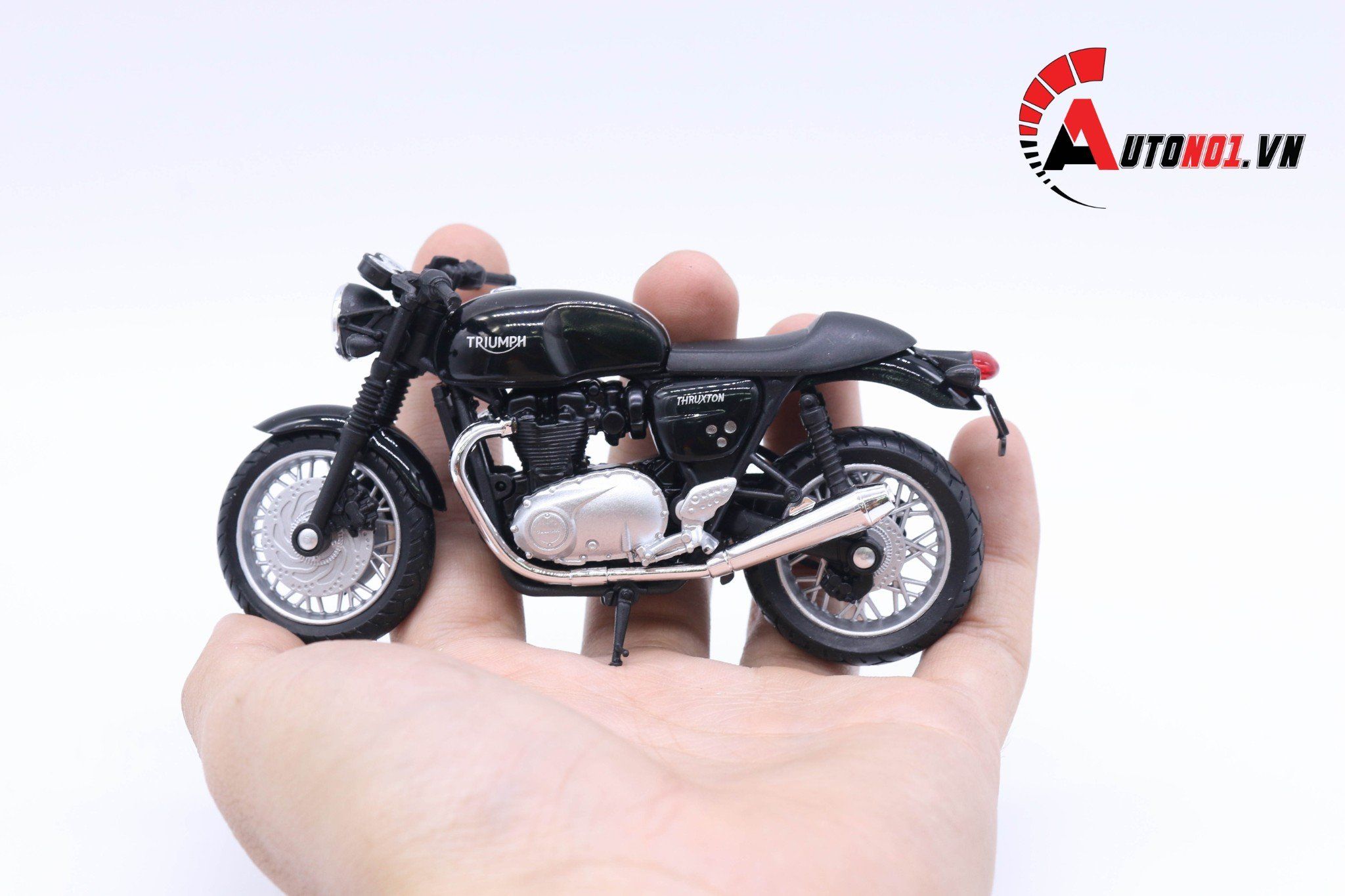  Mô hình xe mô tô Triumph thruxton 1200 1:18 Welly 5454 