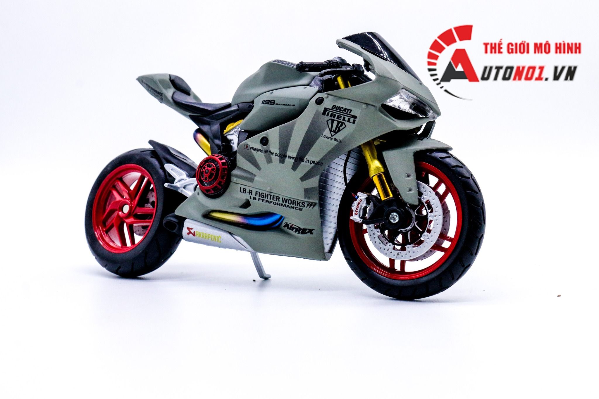  Mô hình xe độ Ducati 1199 Panigale S Liberty Walk Nồi Khô 1:12 Autono1 D221A 