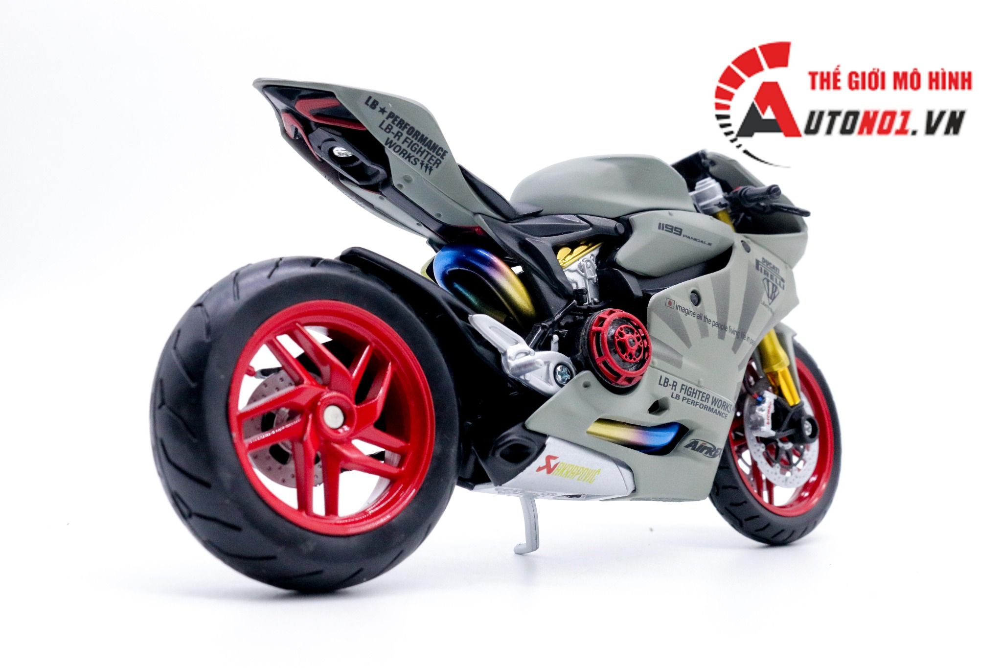  Mô hình xe độ Ducati 1199 Panigale S Liberty Walk Nồi Khô 1:12 Autono1 D221A 