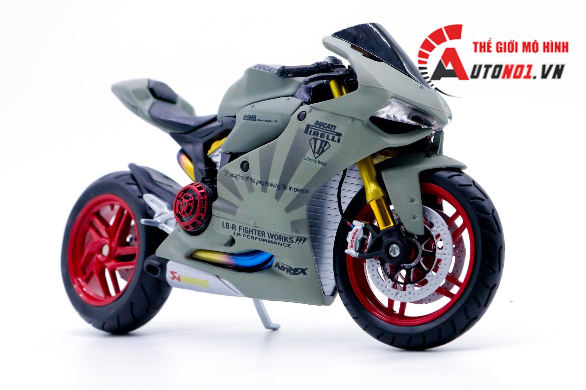  Mô hình xe độ Ducati 1199 Panigale S Liberty Walk Nồi Khô 1:12 Autono1 D221A 