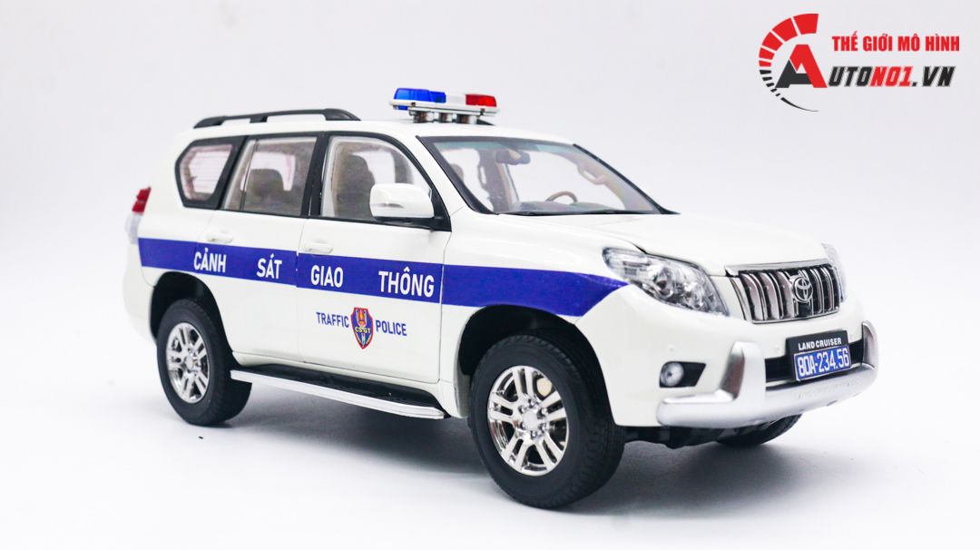  Mô hình xe ô tô độ CSGT Toyota Land Cruiser Prado full open cao cấp tỉ lệ 1:18 Paudi OT163 