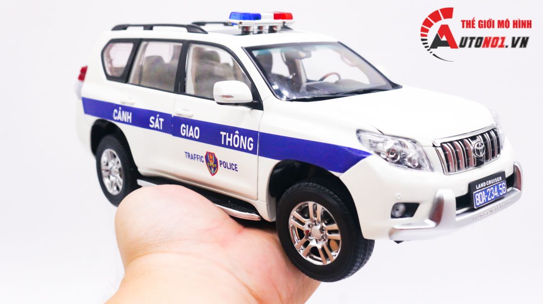  Mô hình xe ô tô độ CSGT Toyota Land Cruiser Prado full open cao cấp tỉ lệ 1:18 Paudi OT163 