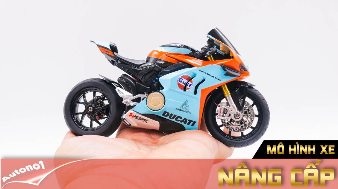  Mô hình xe độ Ducati panigale v4s Gulf v2 tỉ Lệ 1:12 Autono1 D222P 