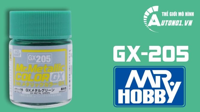  Lacquer gx205 metal green sơn mô hình màu xanh lục kim loại bóng 18ml Mr.Hobby GX205 