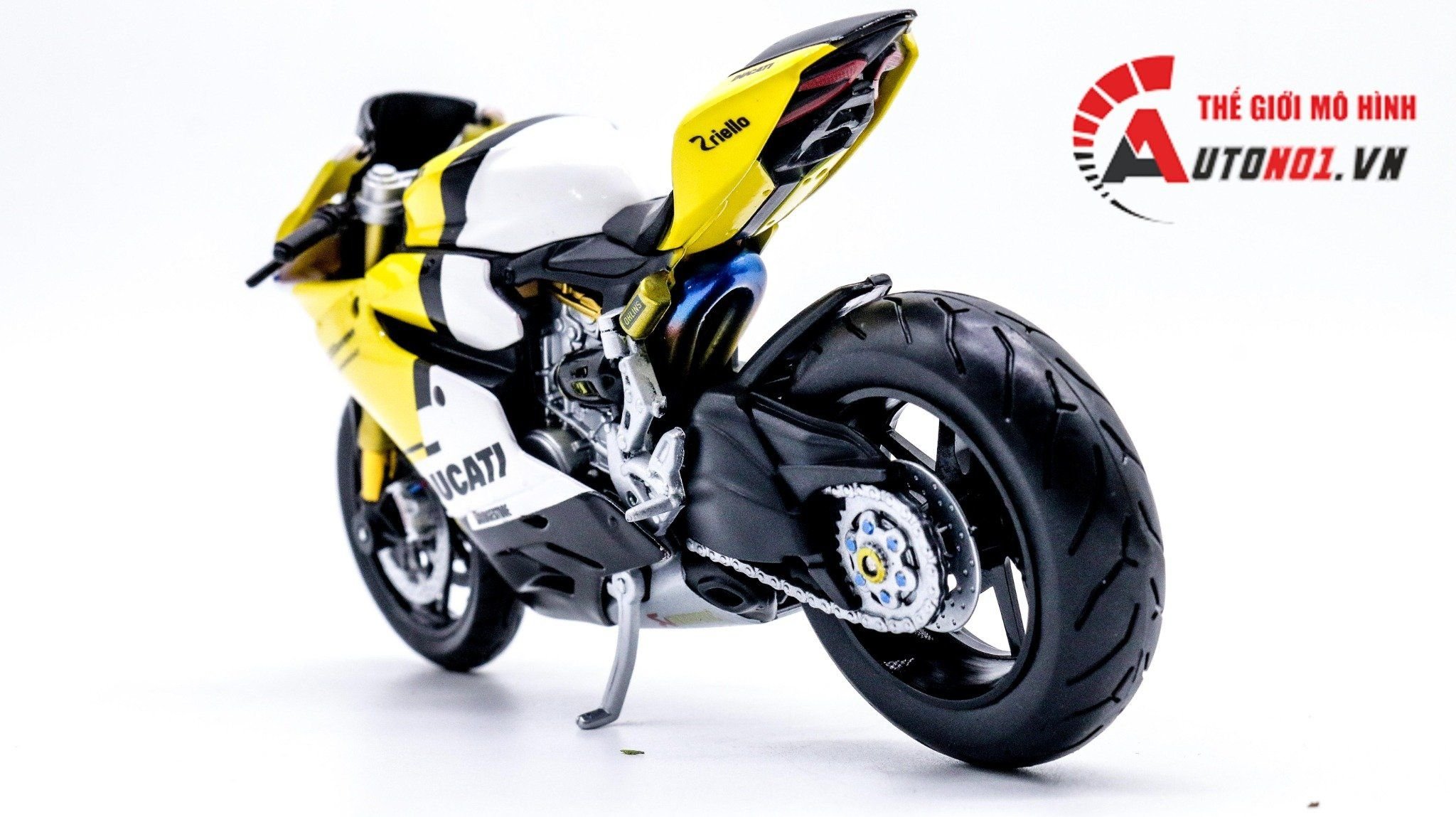  Mô hình xe độ Ducati 899 Panigale Yellow Tỉ Lệ 1:12 Autono1 D212 