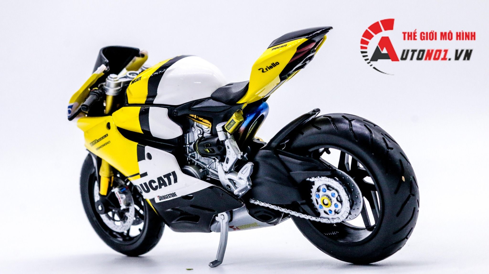  Mô hình xe độ Ducati 899 Panigale Yellow Tỉ Lệ 1:12 Autono1 D212 