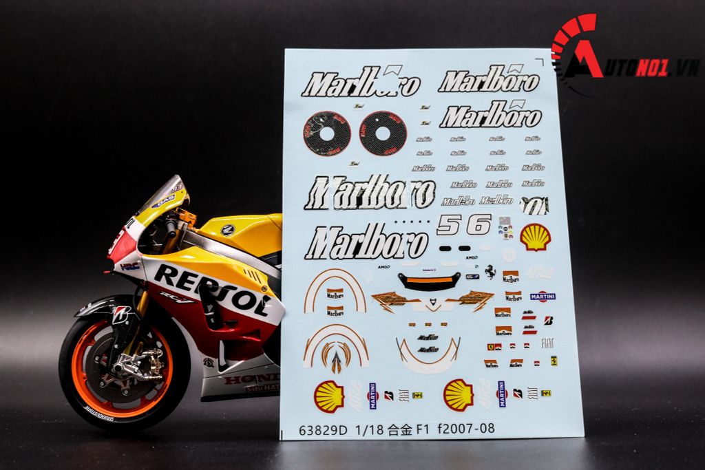 DECAL NƯỚC ĐUA XE F1 MARLBORO 1:18 63829D DC101