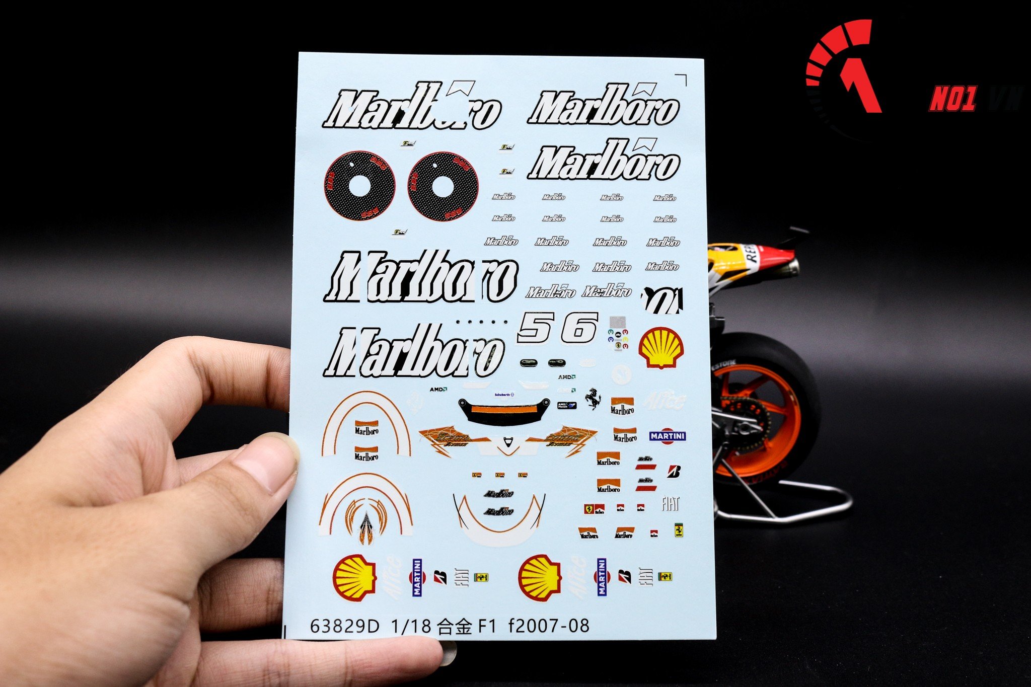 DECAL NƯỚC ĐUA XE F1 MARLBORO 1:18 63829D