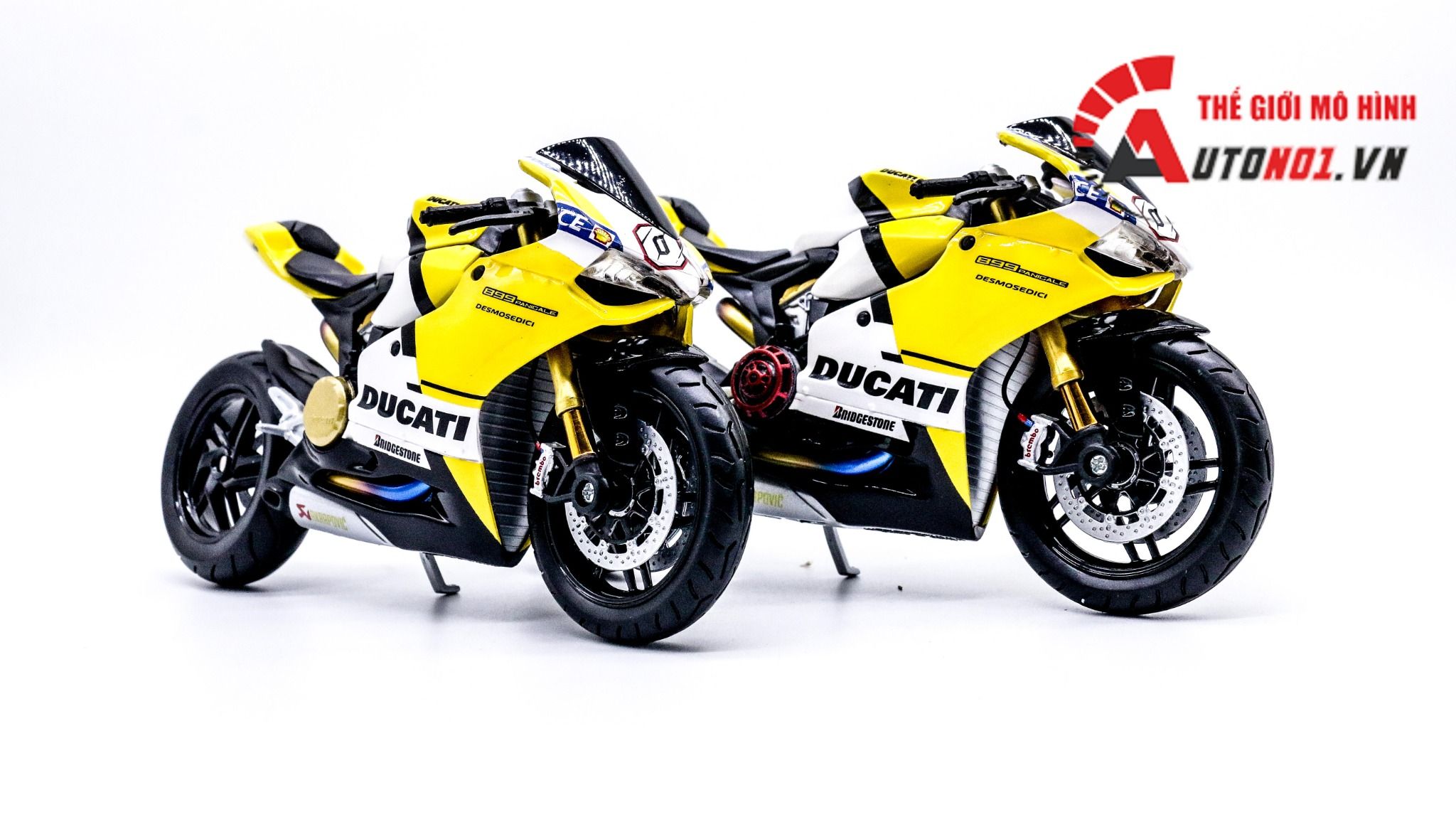  Mô hình xe độ Ducati V4s Advance Yellow Tỉ Lệ 1:12 Autono1 D222a 