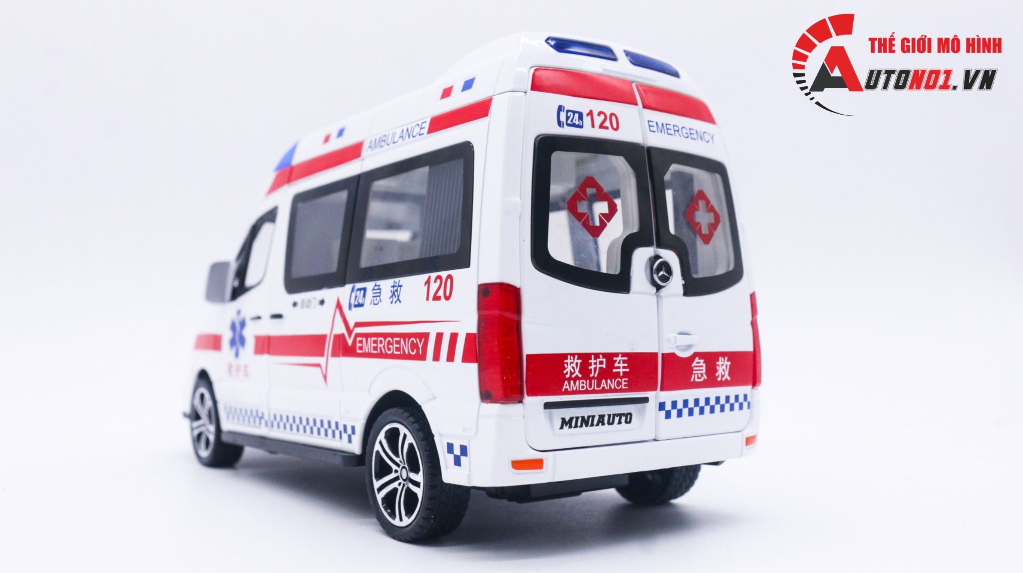  Mô hình xe chuyên dụng Mercedes Benz Sprinter tỉ lệ 1:24 Miniauto OT145 