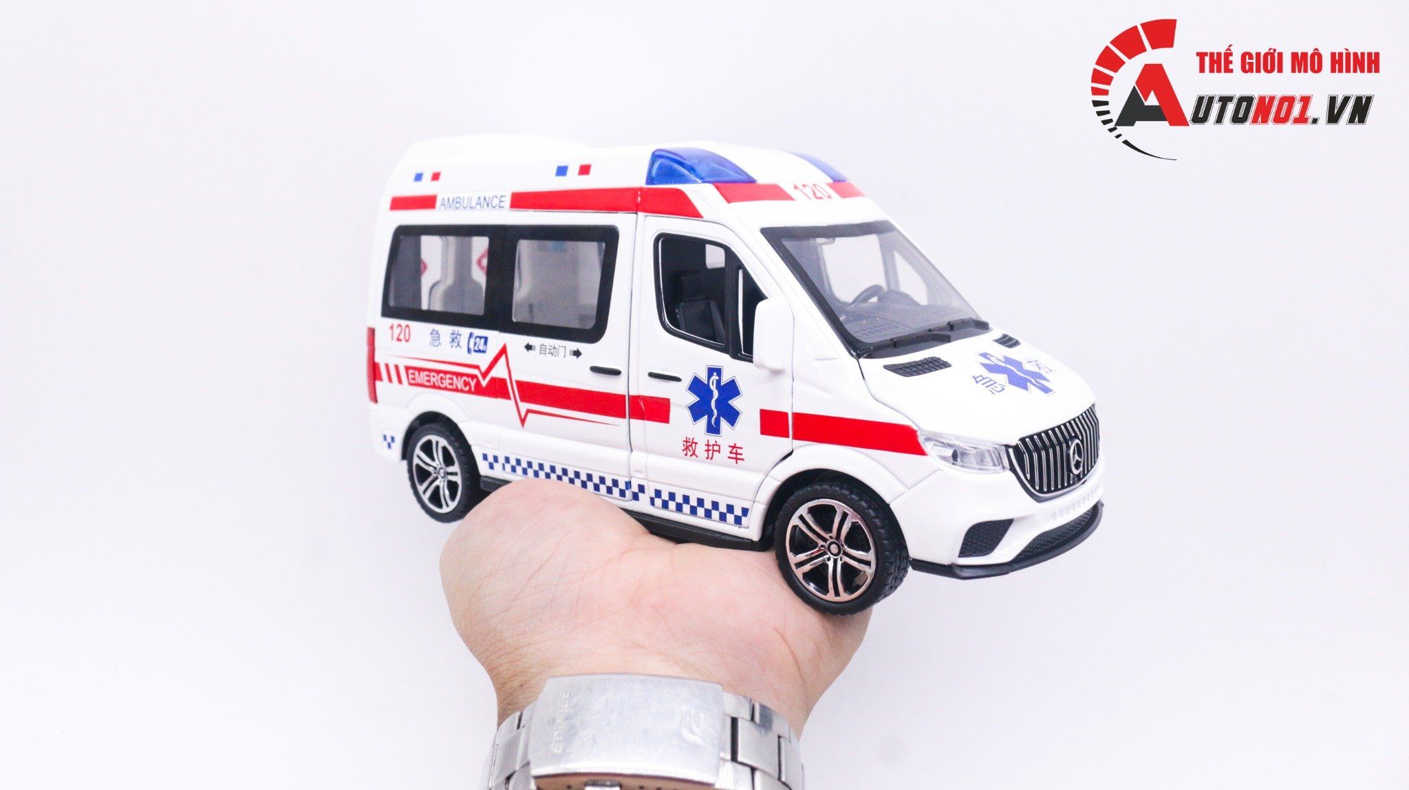  Mô hình xe chuyên dụng Mercedes Benz Sprinter tỉ lệ 1:24 Miniauto OT145 