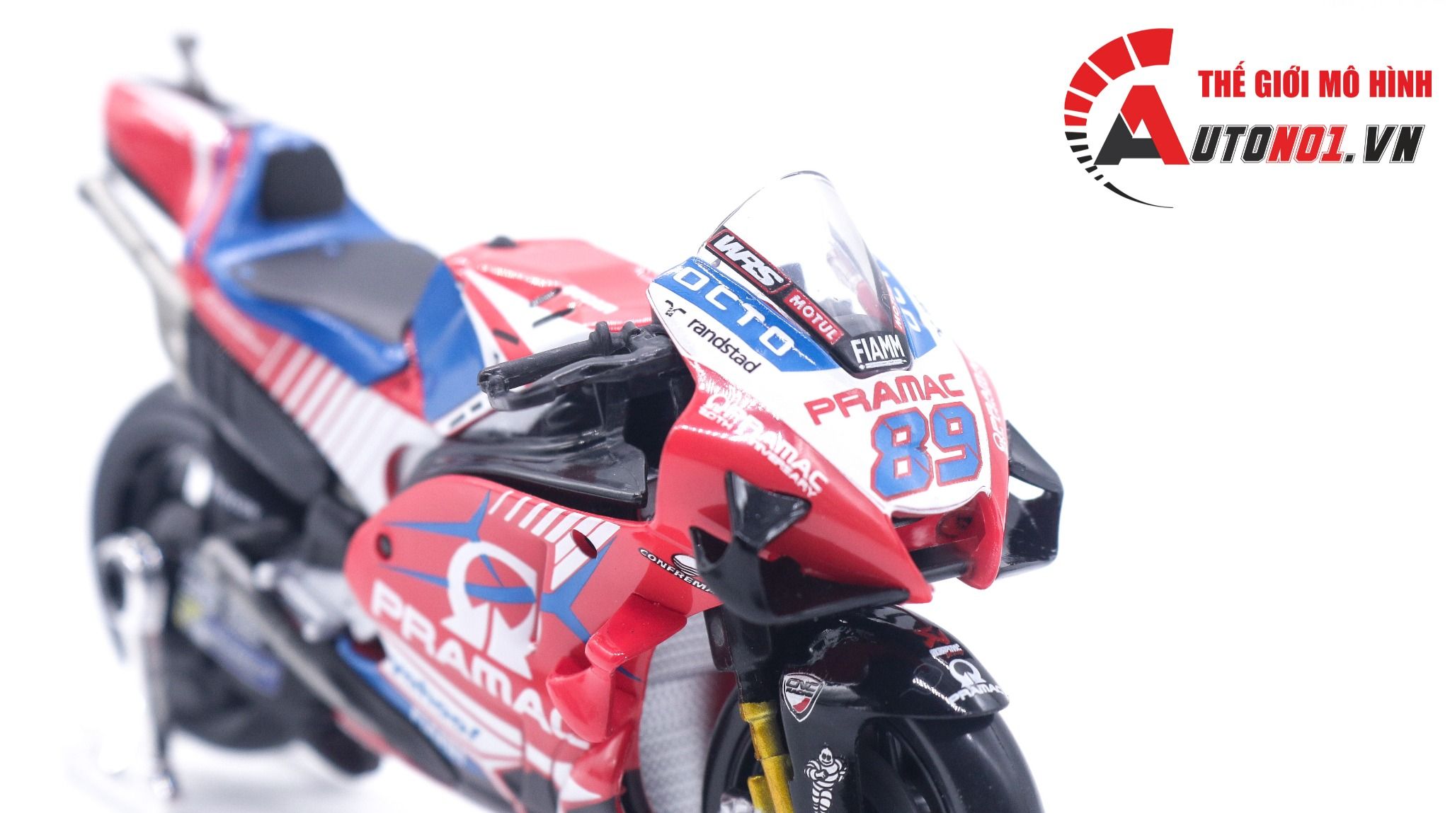  Mô hình xe mô tô GP Ducati Desmoscidici Pramac Racing 2021 tỉ lệ 1:18 Maisto 8124 