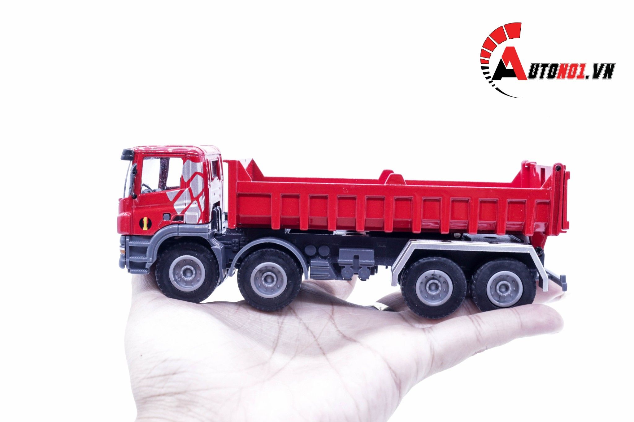  Mô hình xe kim loại xe ben chở cát , đá , than red 1:50 alloy 6095 