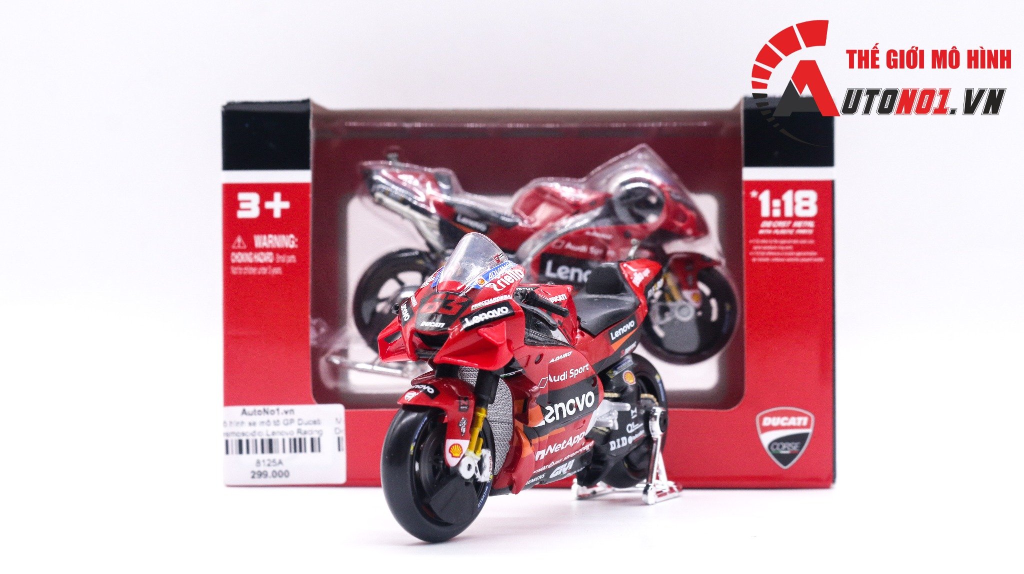  Mô hình xe mô tô GP Ducati Desmoscidici Lenovo Racing 2022 tỉ lệ 1:18 Maisto 8125 