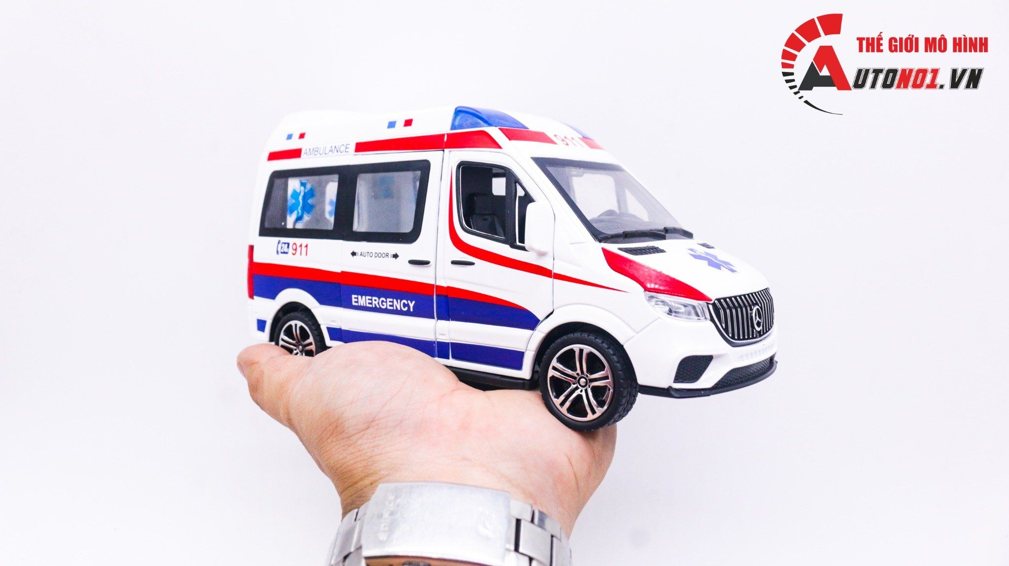  Mô hình xe chuyên dụng Mercedes Benz Sprinter tỉ lệ 1:24 Miniauto OT145 