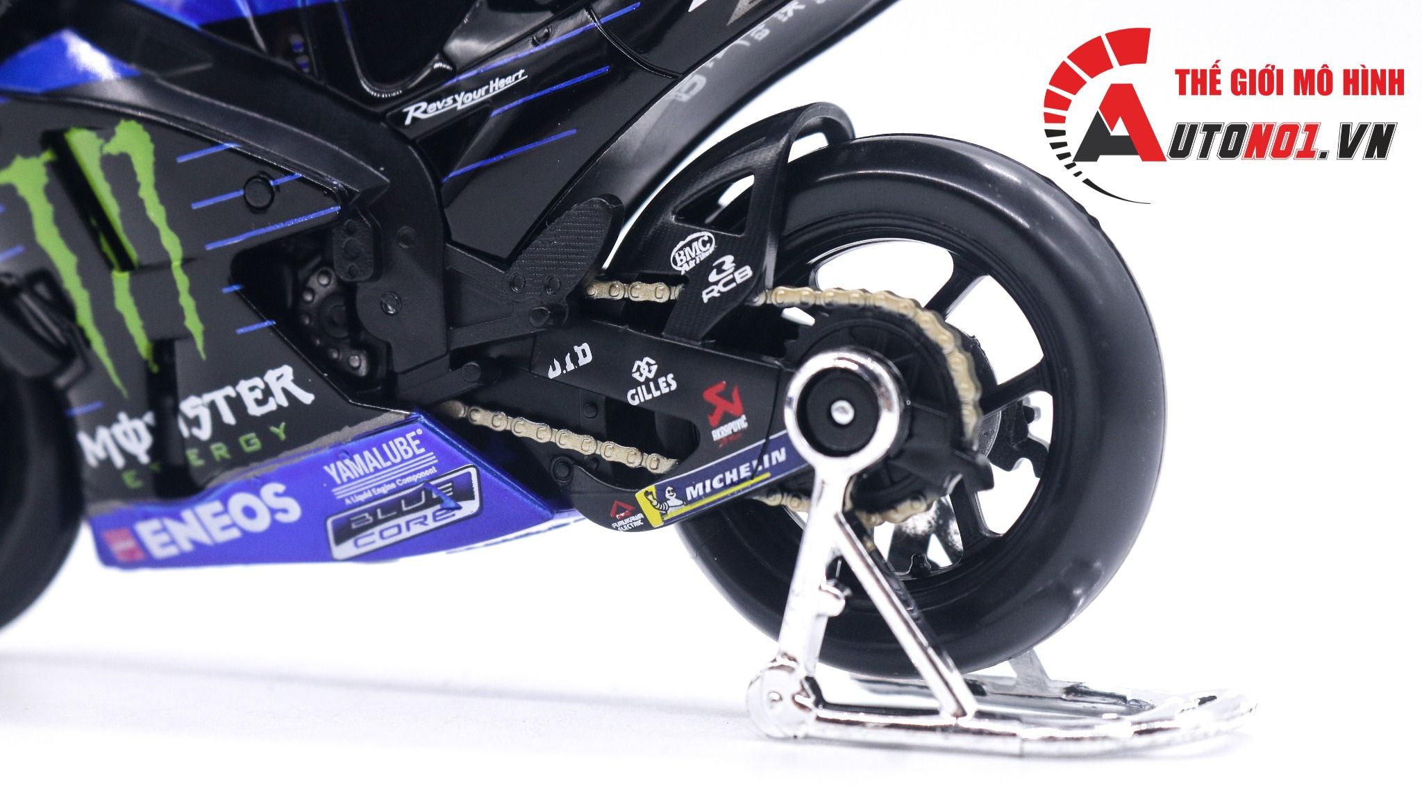  Mô hình xe mô tô GP M1 Yamaha Monster Energy Racing 2022 tỉ lệ 1:18 Maisto 8126 