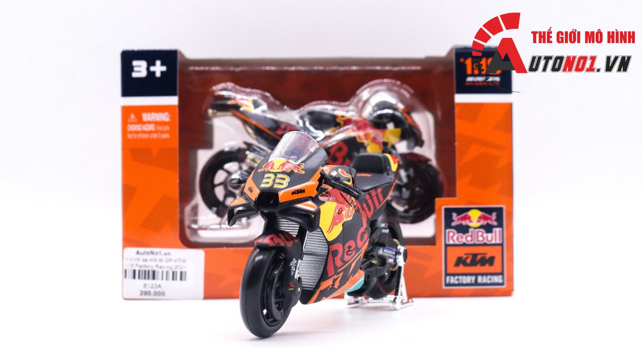  Mô hình xe mô tô GP KTM RC16 Factory Racing 2021 Redbull team tỉ lệ 1:18 Maisto 8123 