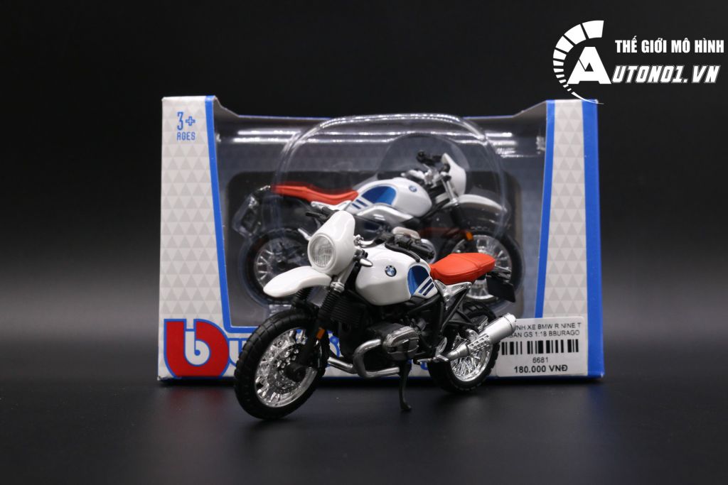 MÔ HÌNH XE BMW R NINE T URBAN GS 1:18 BBURAGO 6681