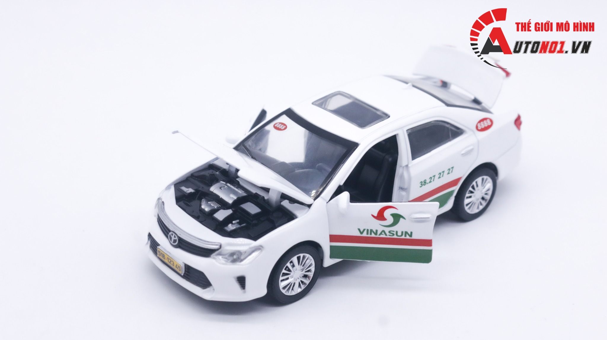  Mô hình xe độ dịch vụ taxi Vinasun Toyota Camry 1:32 Alloy Autono1 OT156 