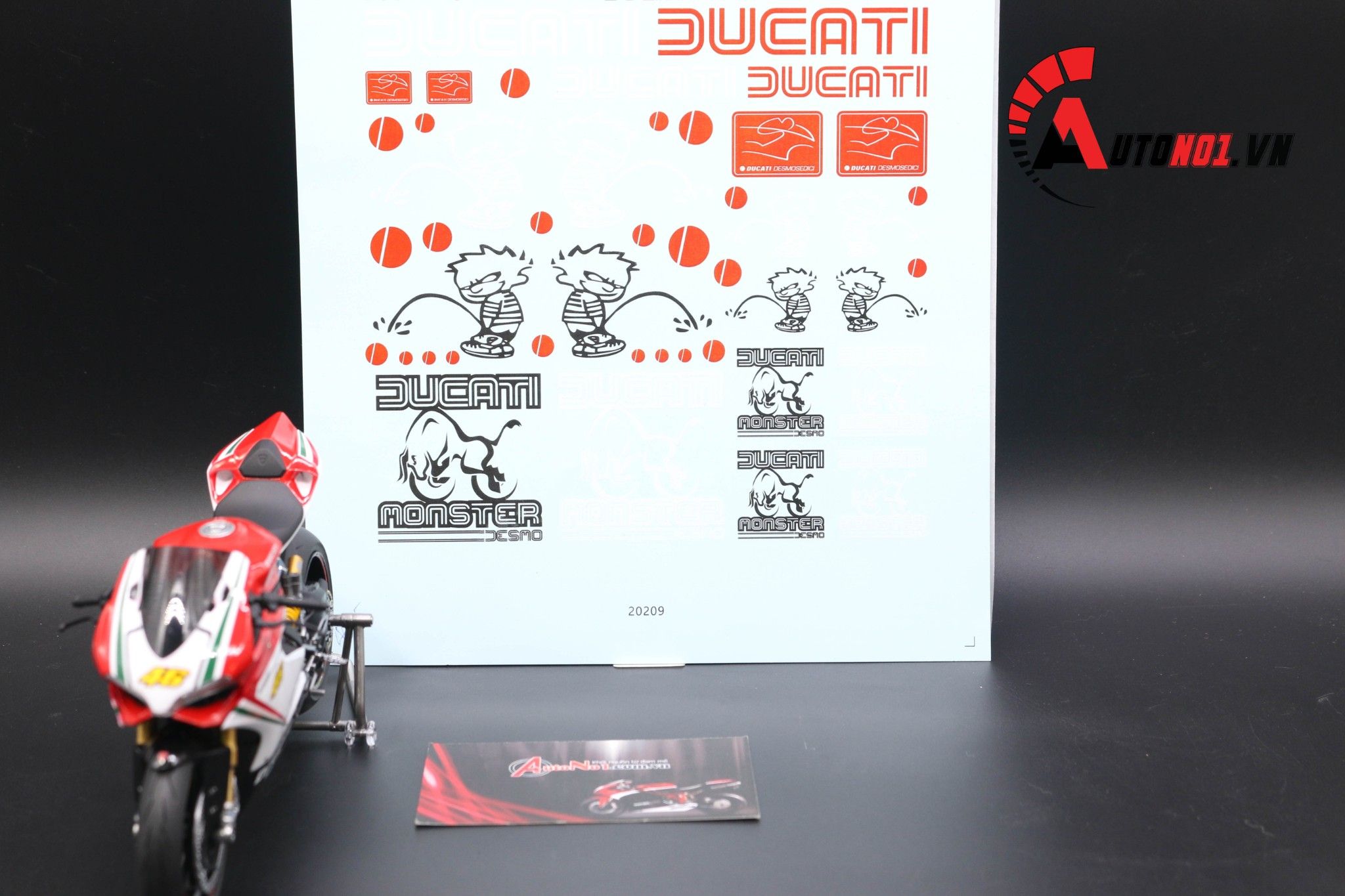  Decal nước Ducati 1:12 1:10 20209 DC075 