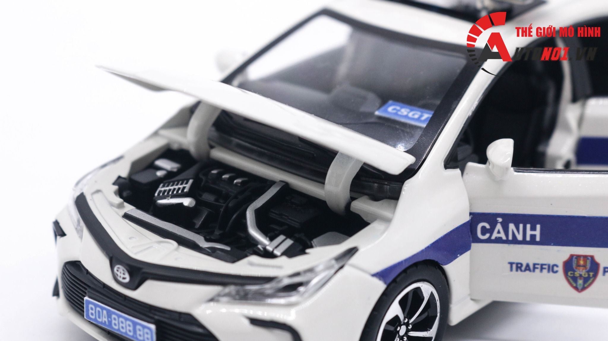  Mô hình xe ô tô độ CSGT Toyota Corolla Altis 2022 full open 1:32 Che Zhi Autono1 OT130 