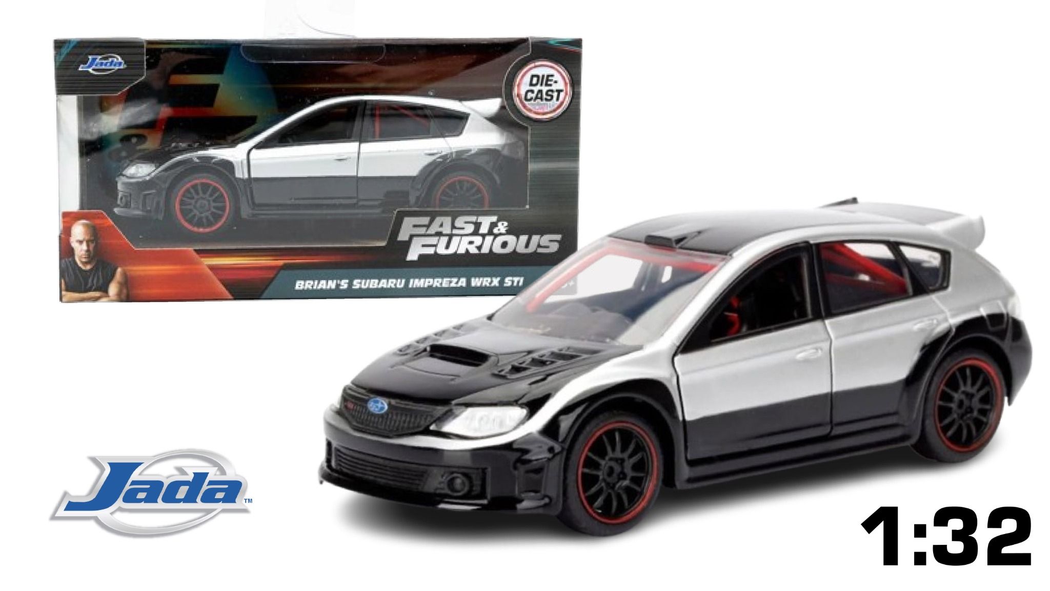  Mô hình xe Subaru Impreza WRX Fast & Furious Brian's tỉ lệ 1:32 Jada 24075 