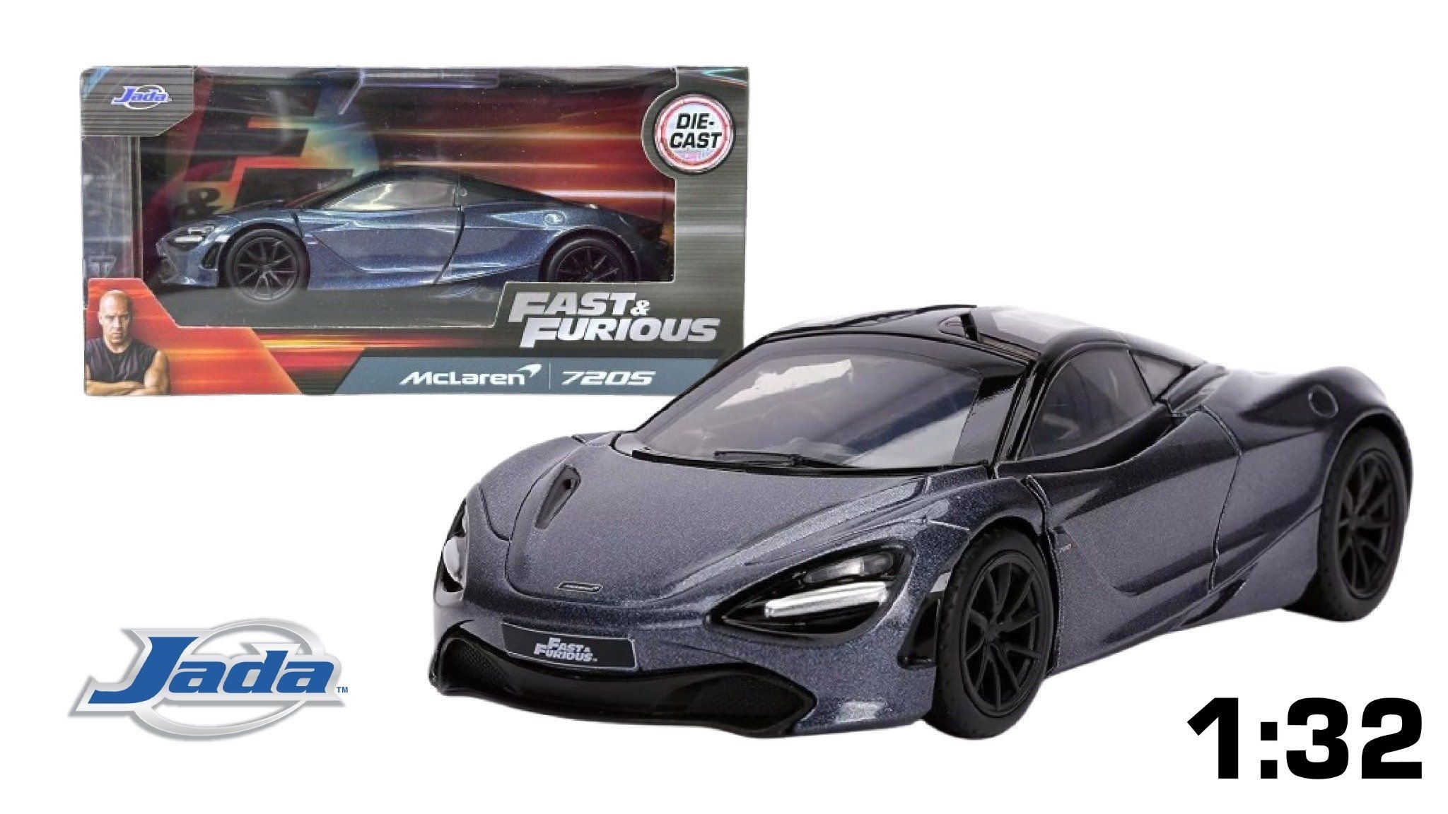  Mô hình xe McLaren 720S grey Fast & Furious tỉ lệ 1:32 Jada 24075 