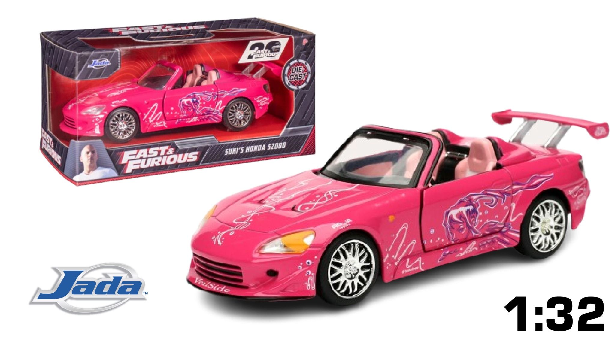  Mô hình xe Suki’s Honda S2000 Fast & Furious 1995 tỉ lệ 1:32 Jada 24075 
