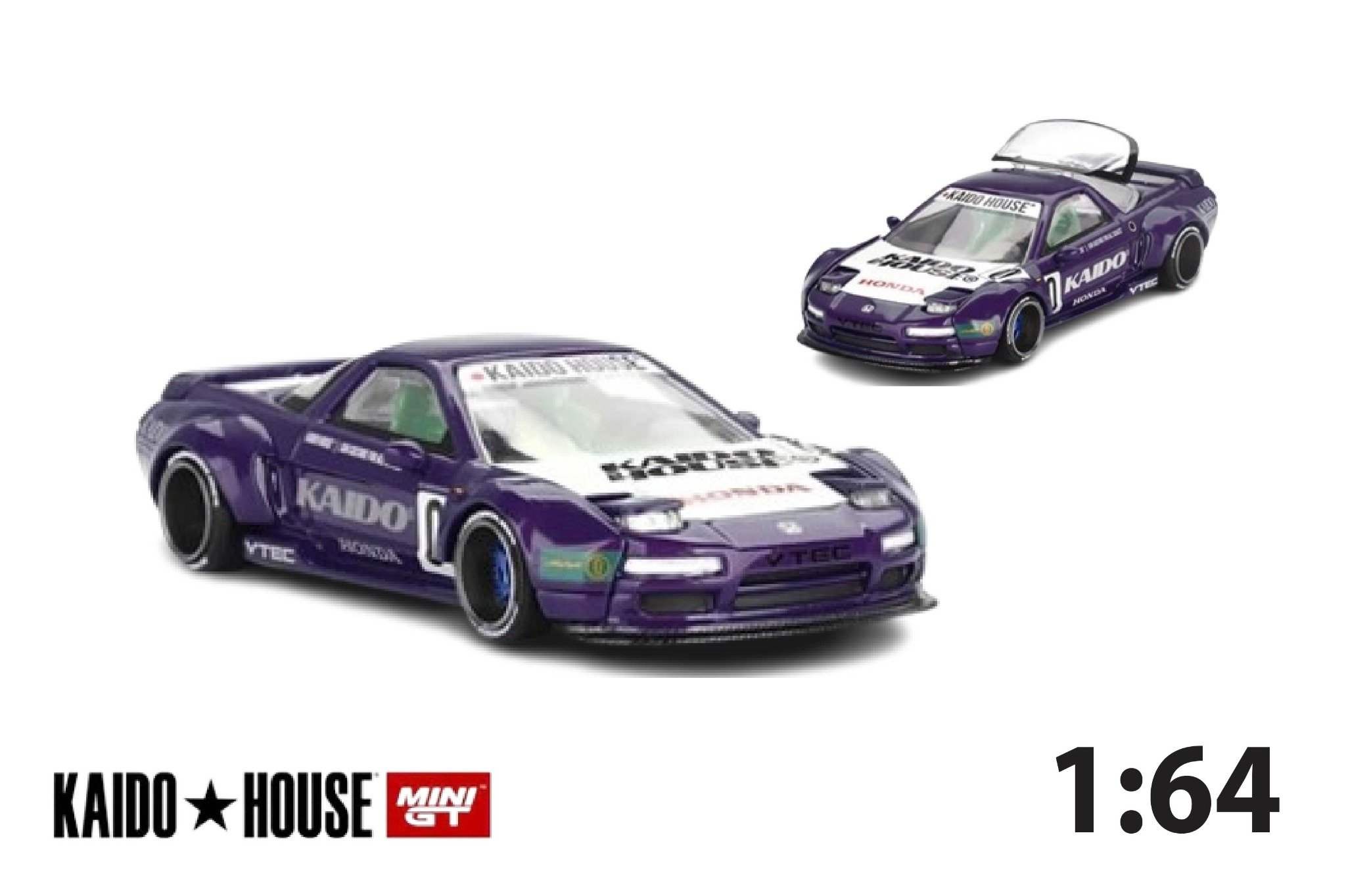  Mô hình xe Honda NSX Kaido Racing V2 Purple tỉ lệ 1:64 Kaido House KHMG173 