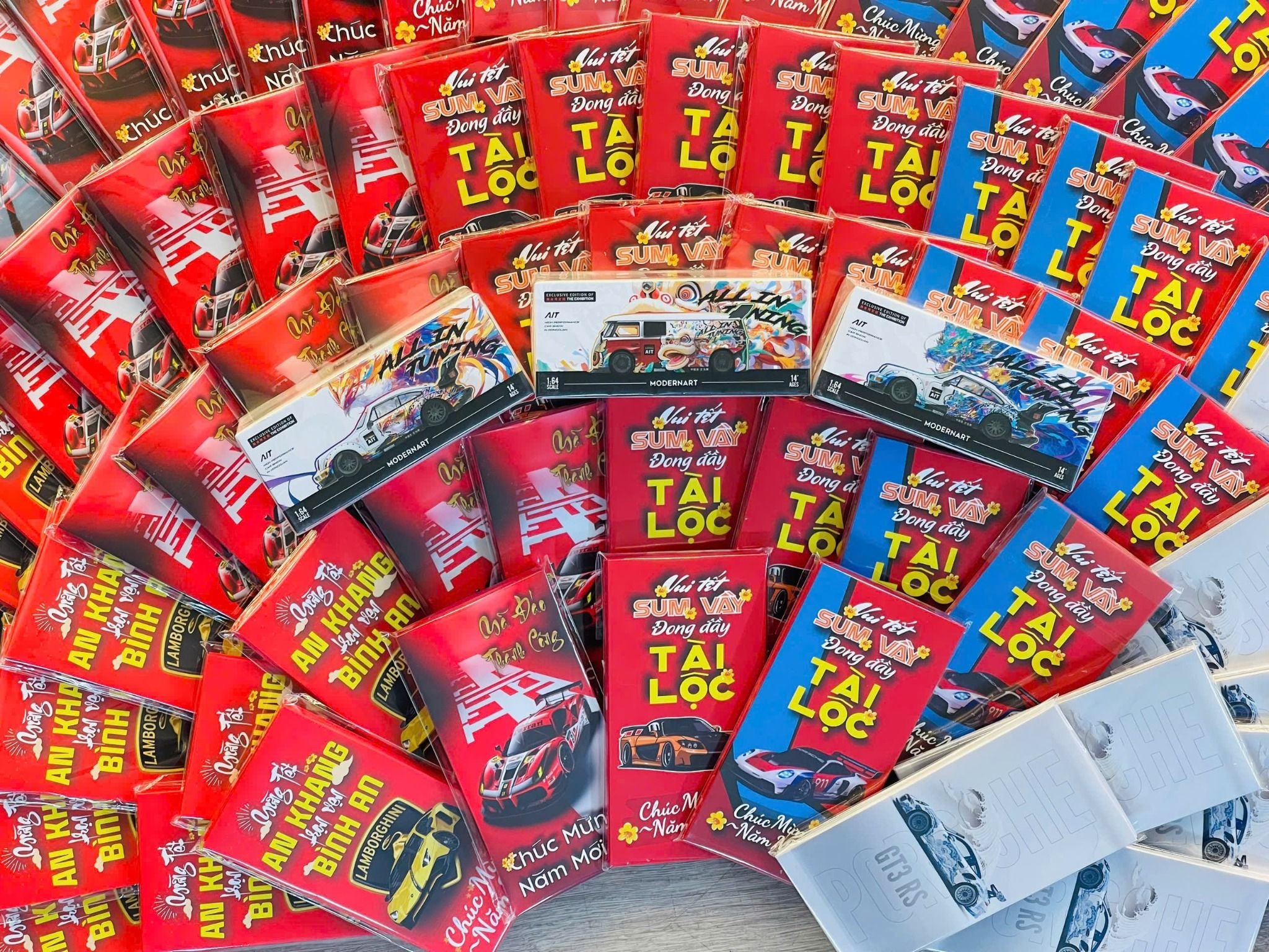  Bao lì xì hình xe kiểu bao dọc chúc mừng năm mới 2025 kích thước 8x16cm Autono1 LX008 