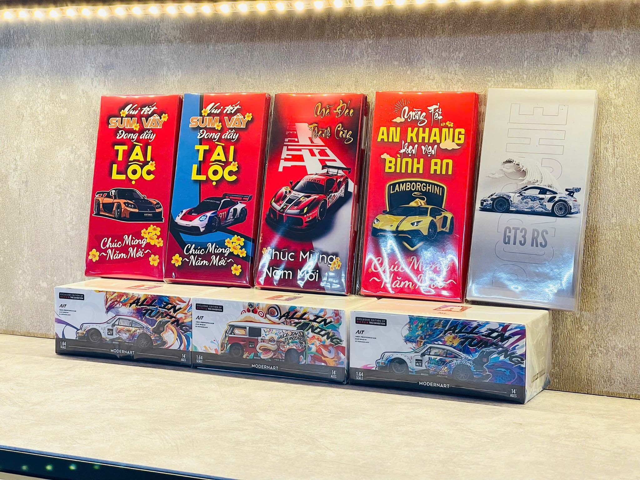  Bao lì xì hình xe kiểu bao dọc chúc mừng năm mới 2025 kích thước 8x16cm Autono1 LX008 