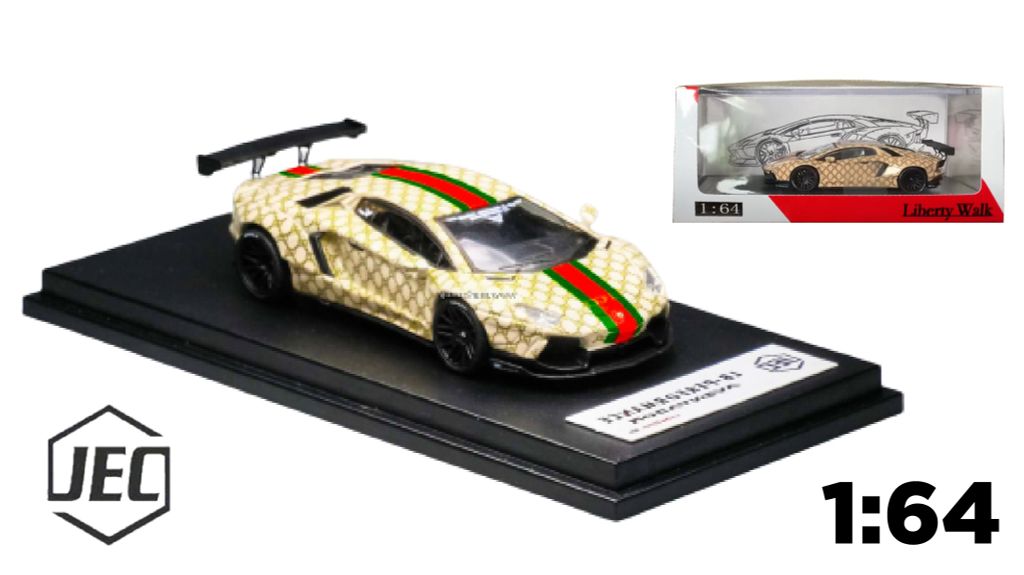 Xe mô hình Lamborghini Aventador LB*Performance Gucci 1:64 JEC J64-002-GU