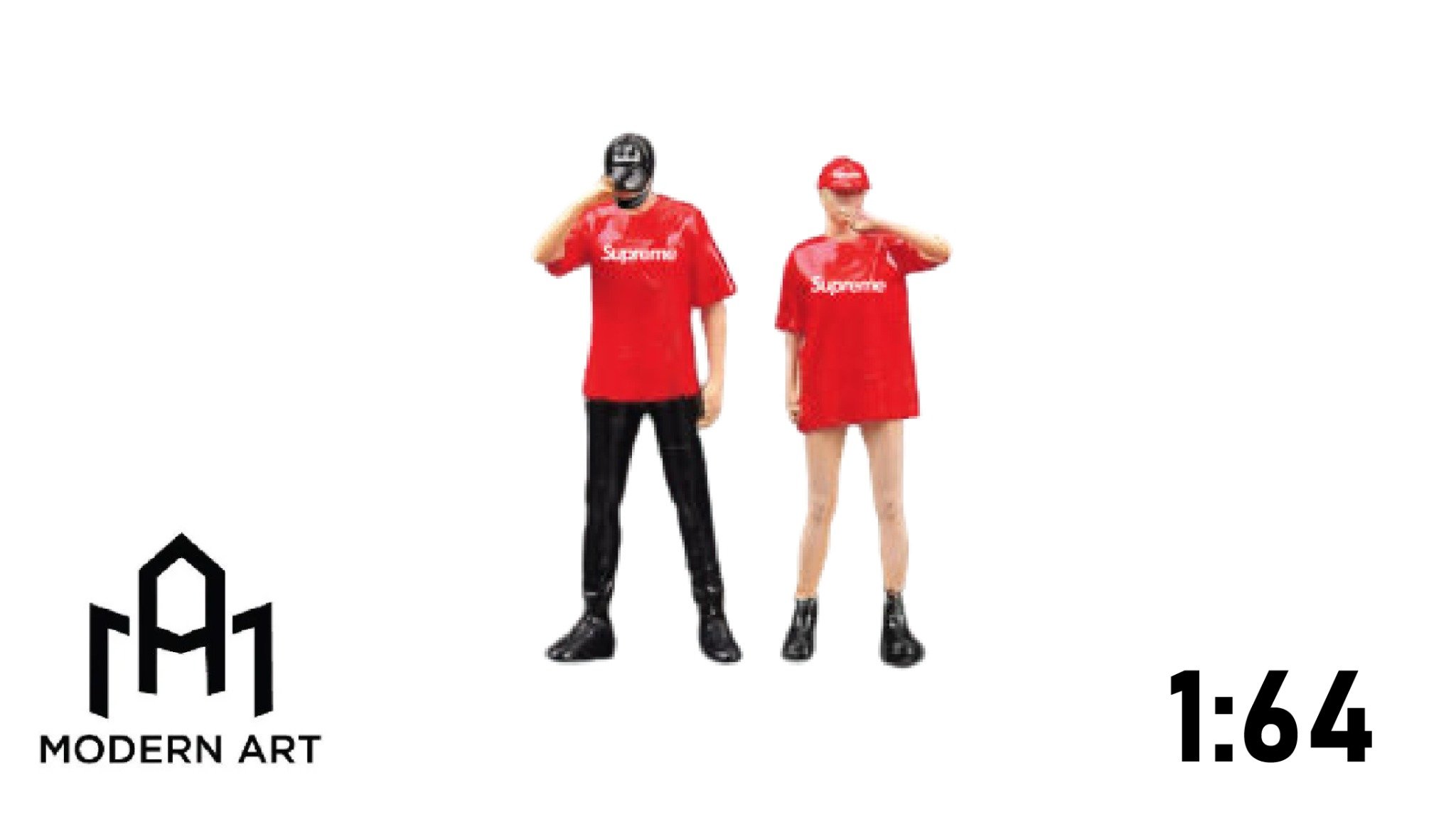  Mô hình nhân vật 2 figure Supreme red tỉ lệ 1:64 Modern Art 