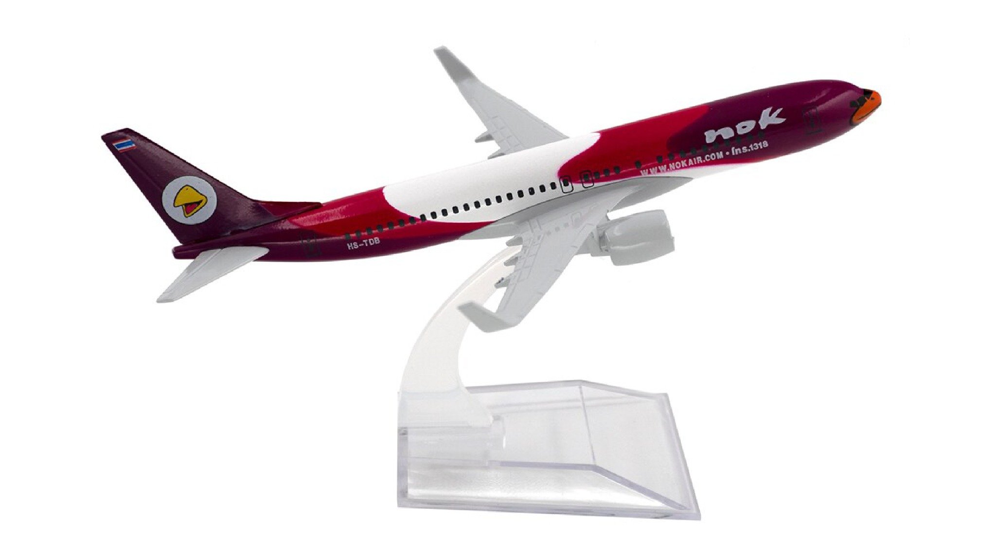  Mô hình máy bay Thailand Nok Boeing B737 HS-DJJ Red 16cm MB16055 