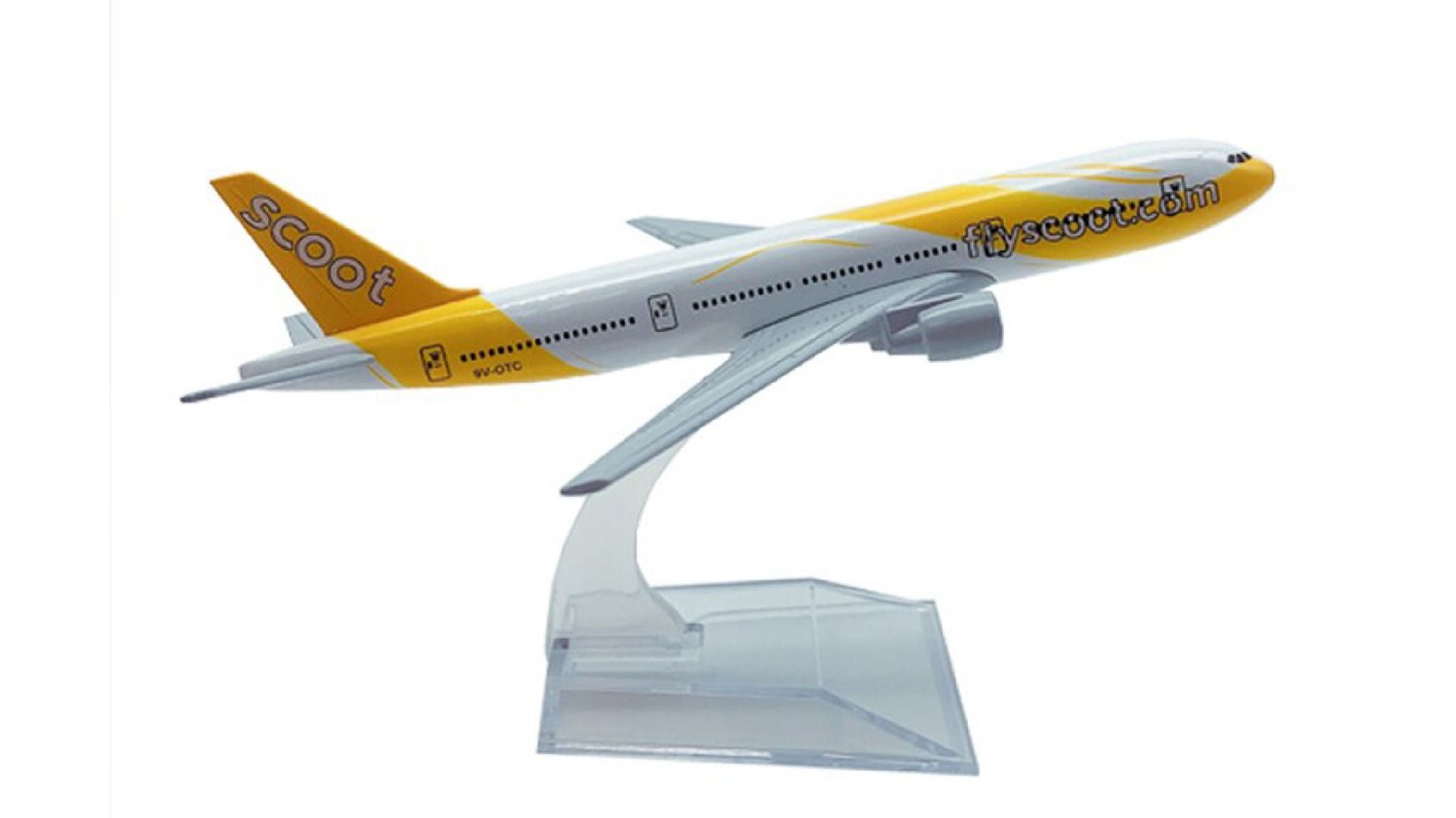  Mô hình máy bay Flyscoot.com Airlines Boeing B777 16cm MB16073 