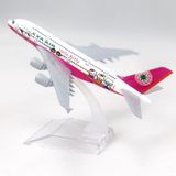  Mô hình máy bay Eva Air Hello Kitty Pink Airbus A380 16cm MB16109 