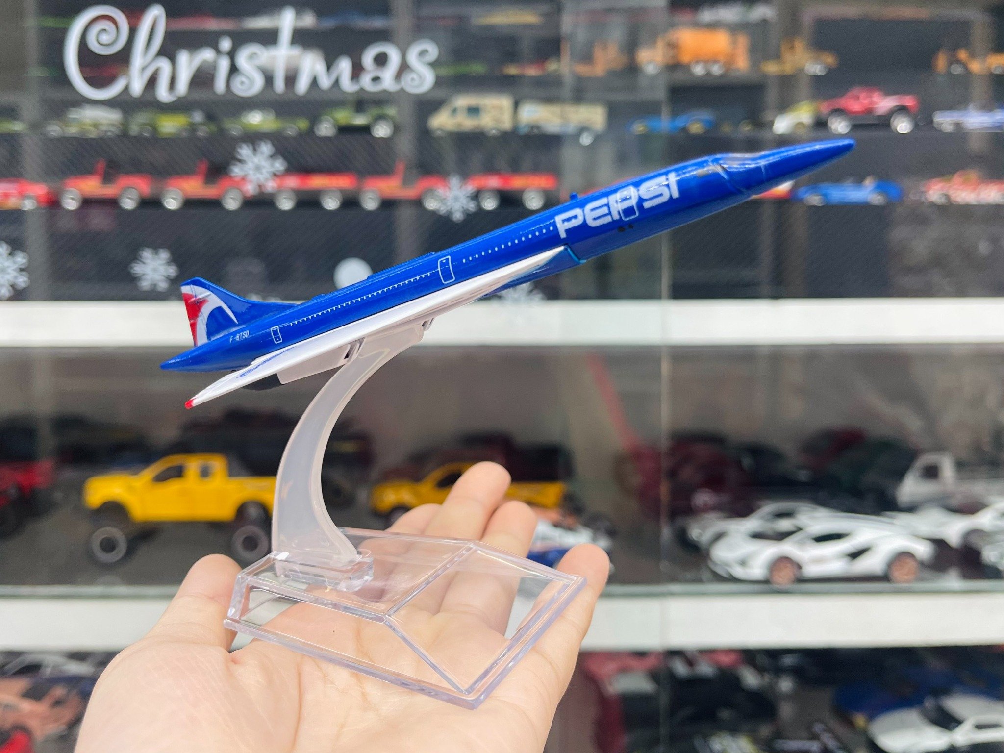  Mô hình máy bay phản lực Concorde Pepsi France – British airway 16cm MB16163 